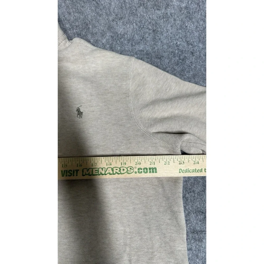 Polo Ralph Lauren Sweater Mens L Beige 1/4 Zip Mock Neck Pullover Pony Logo